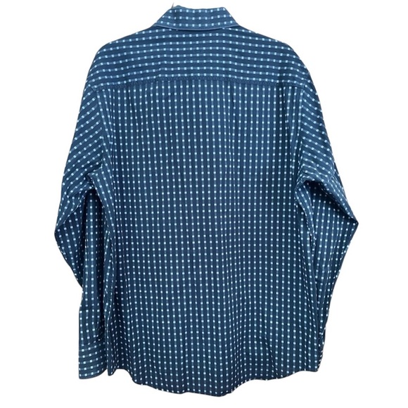 Bugatchi Uomo Classic Fit Navy Blue Print Button Down Size L - Picture 2 of 9
